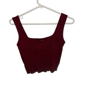SHEIN Red Crop Fitted Tank Top